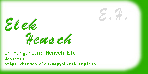 elek hensch business card